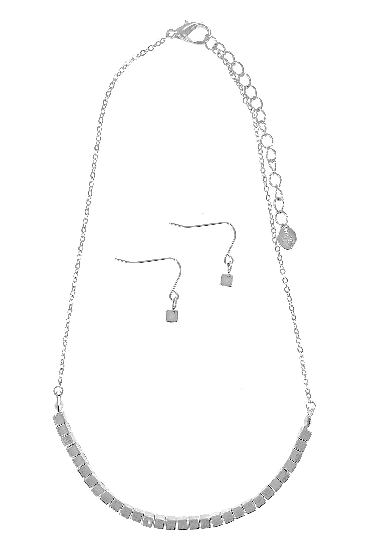 Worn Silver Beaded Necklace Set