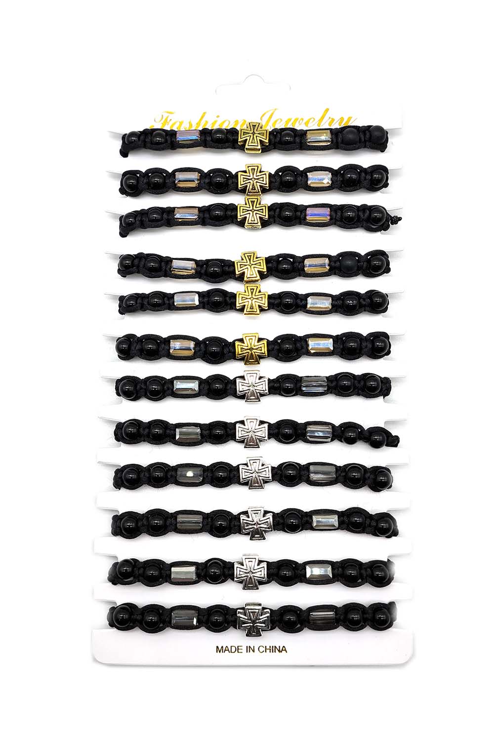 Cross Beaded Adjustable Thread Bracelet
