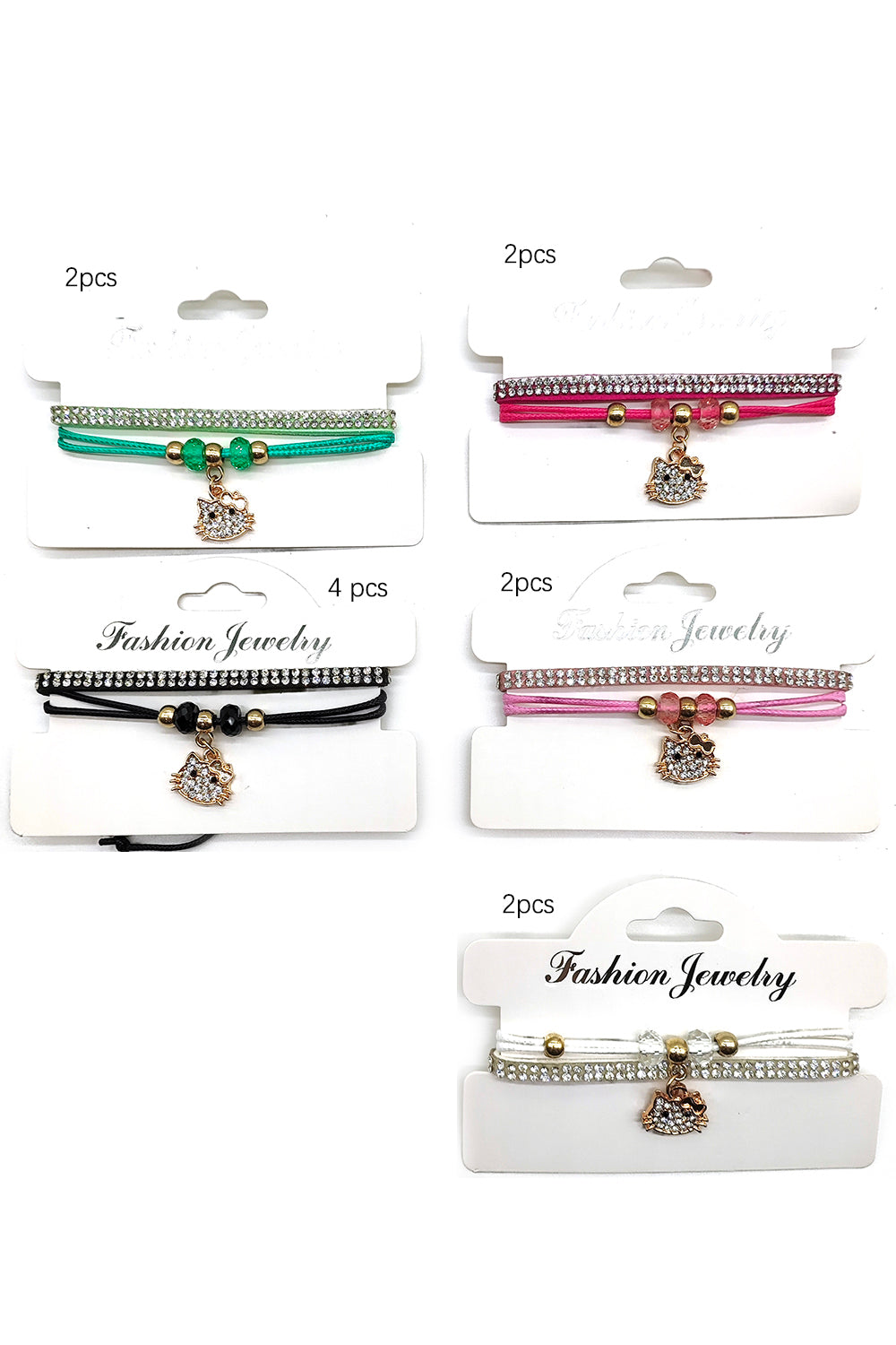 Cat Adjustable 2pc Bracelet