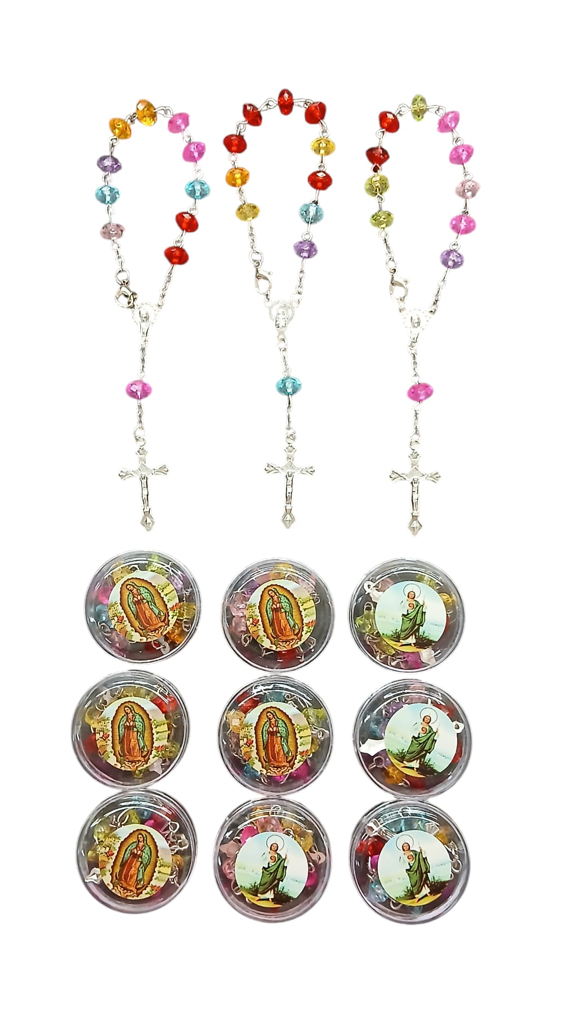 Multi-Color Beaded Rosary Bracelet