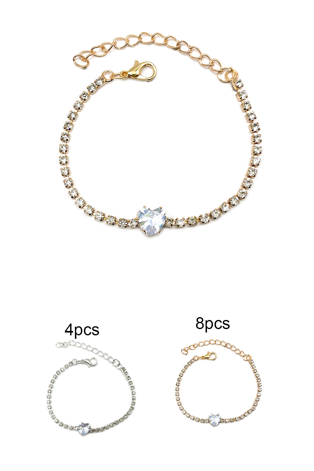 Rhinestone Heart Design Bracelet