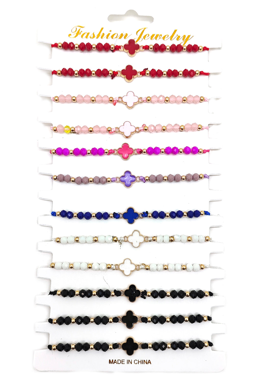 Clover Design Adjustable Thread Bracelet