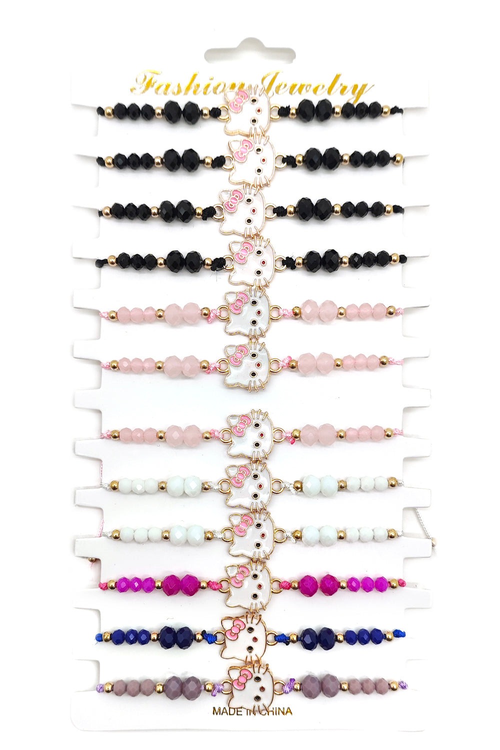Cat Adjustable Beaded Thread Bracelet