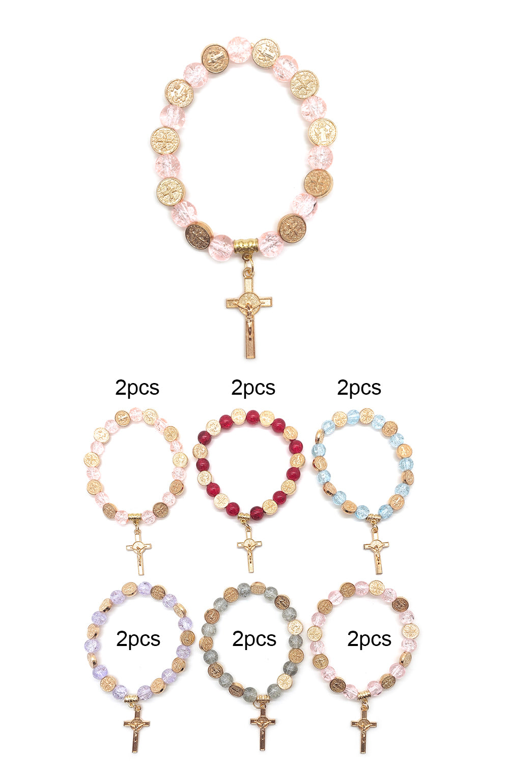 Religious Beaded Stretch Bracelet