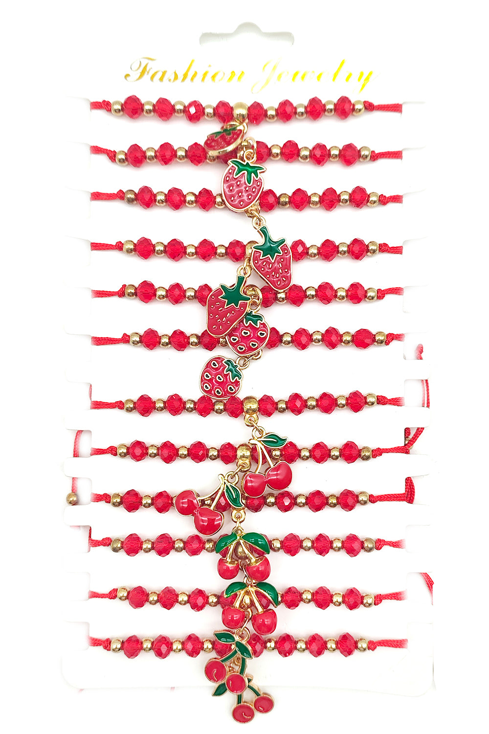 Berries Adjustable Beaded Thread Bracelet