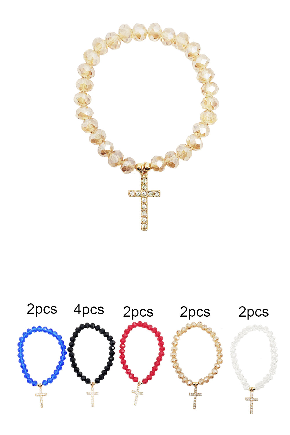 Beaded Cross Stretch Bracelet
