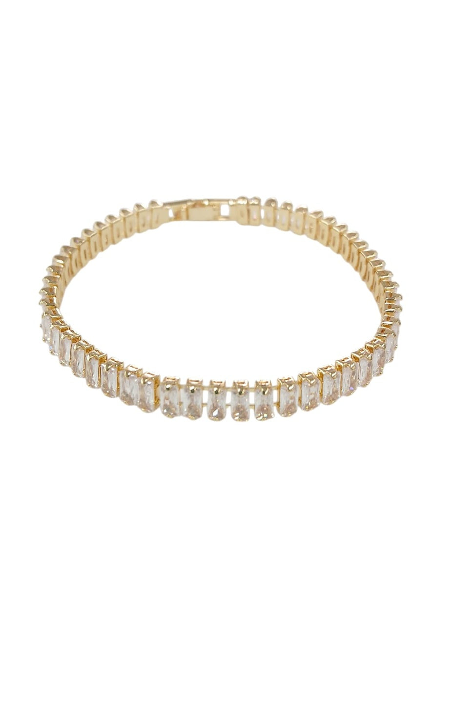 Gold Stainless Steel Rhinestone Bracelet