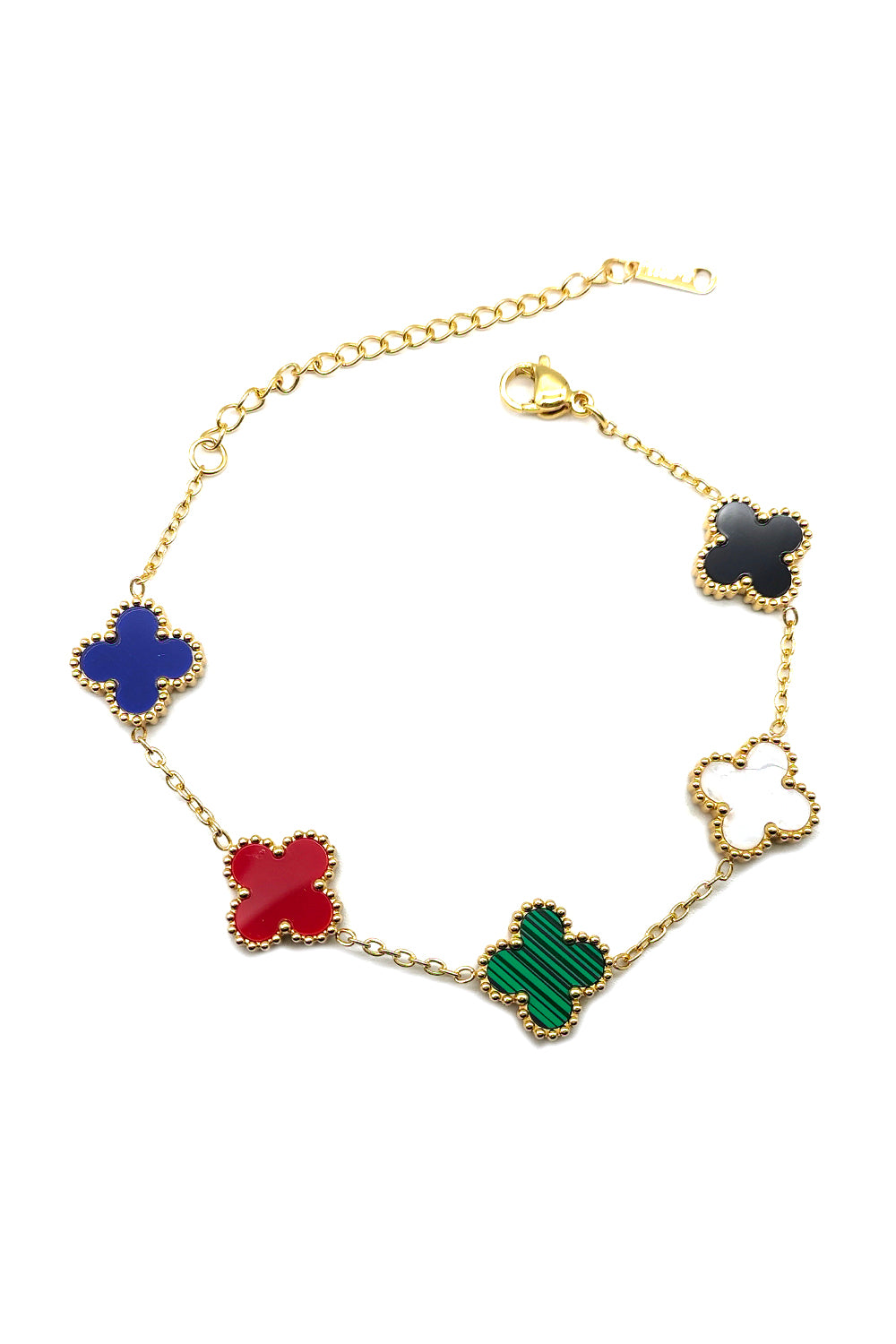 Multi Flower Design Stainless Steel Bracelet