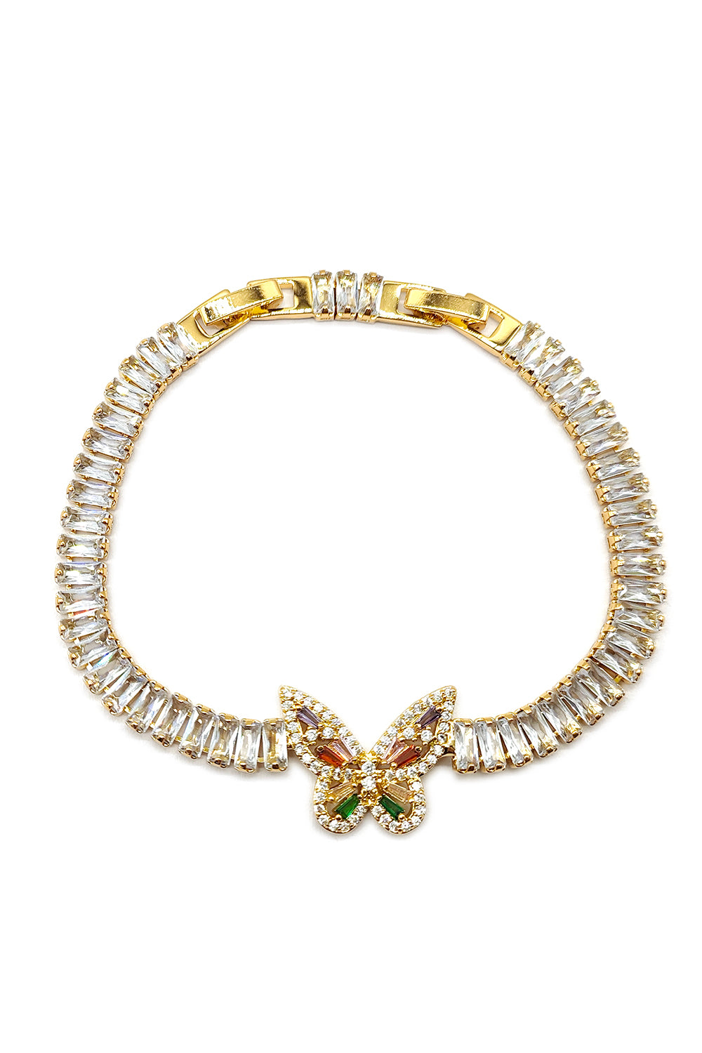 Butterfly Design Baguette Bracelet