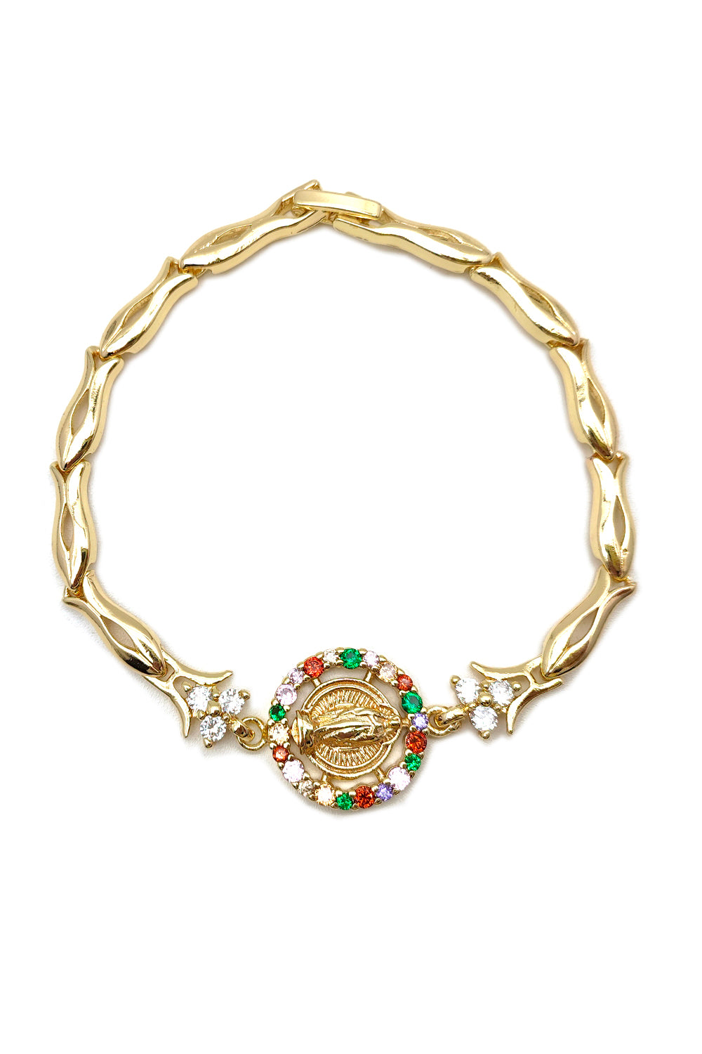 Gold Dipped Virgen De Guadalupe Bracelet