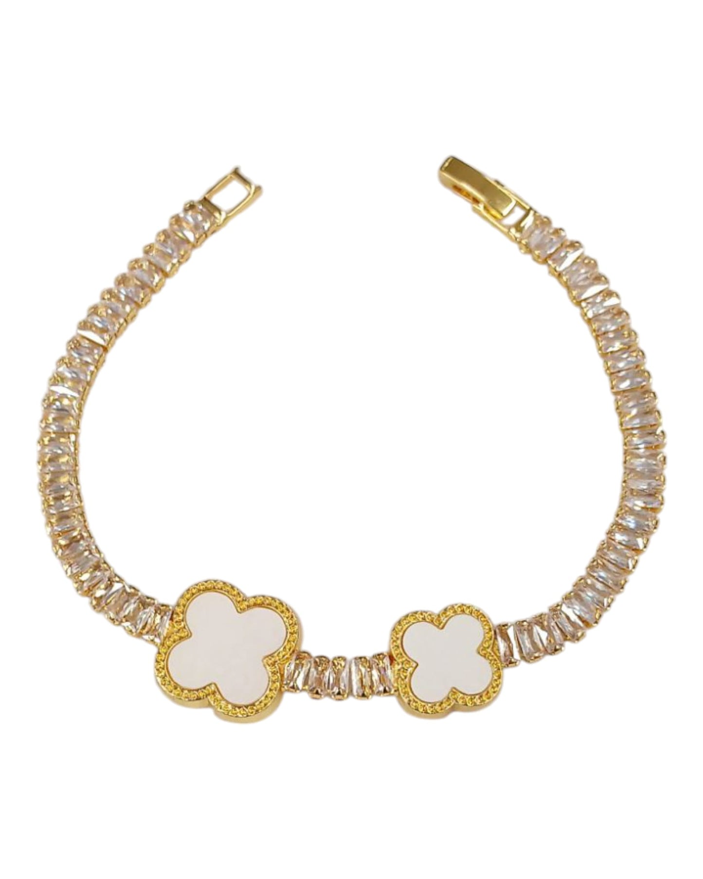 Clover Design Baguette Bracelet