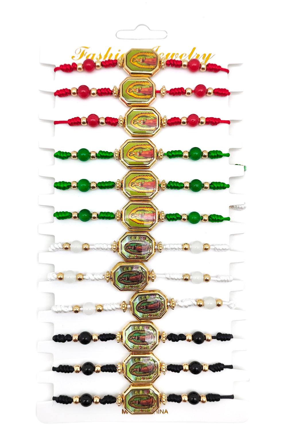 Virgen De Guadalupe Beaded Adjustable Bracelet