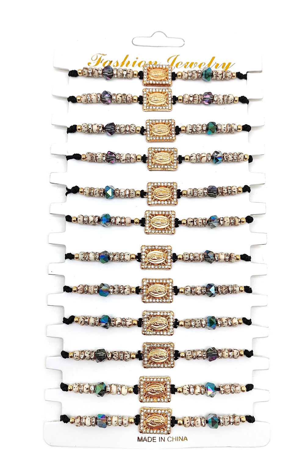 Virgen De Guadalupe Beaded Adjustable Bracelet