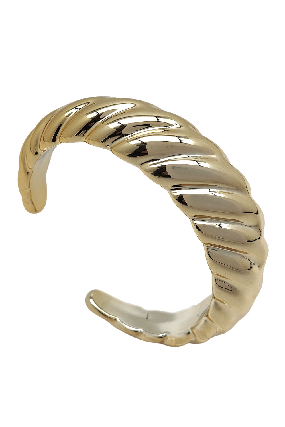 Gold Cuff Textured Statement Bangle