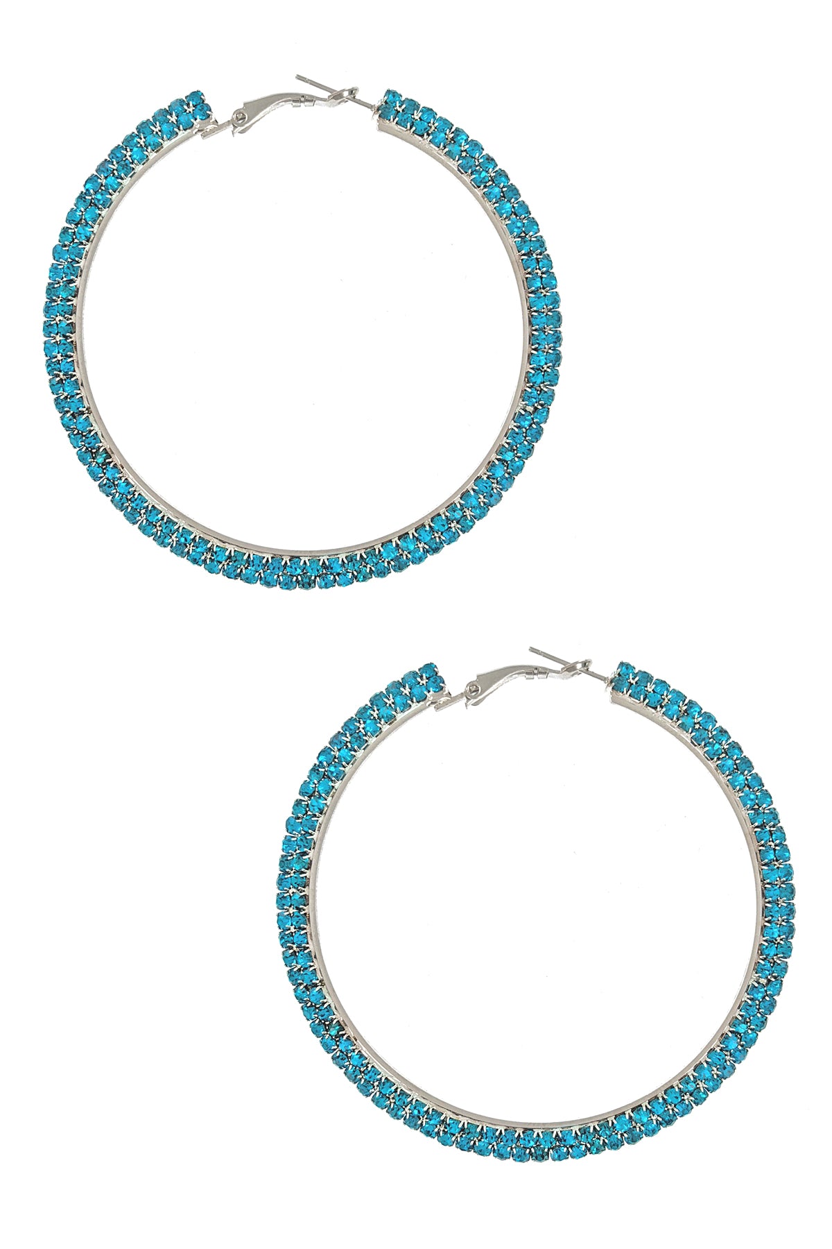 Topaz Double Rhinestone Hoop Earring