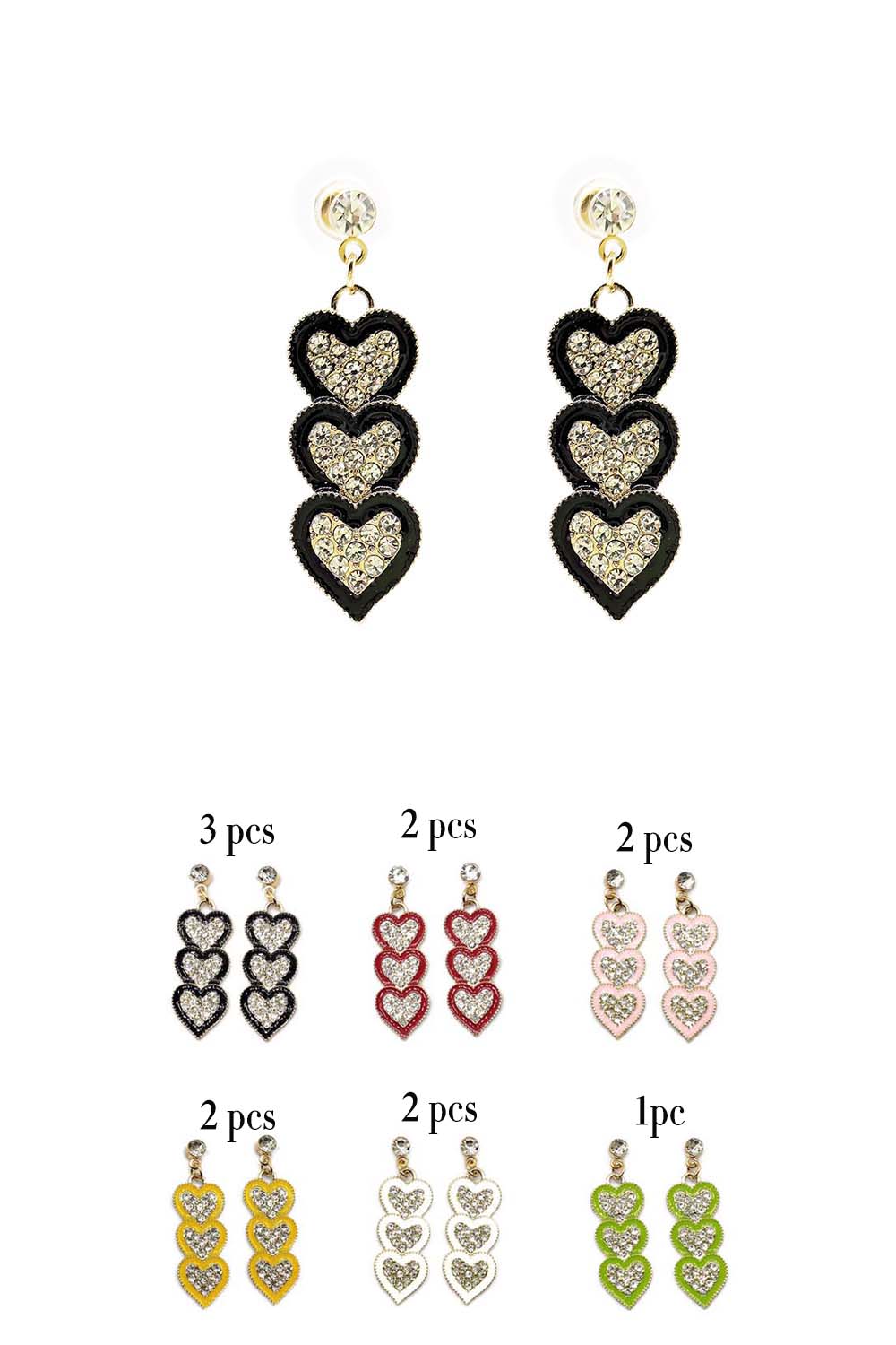 Heart Design Dangle Earrings