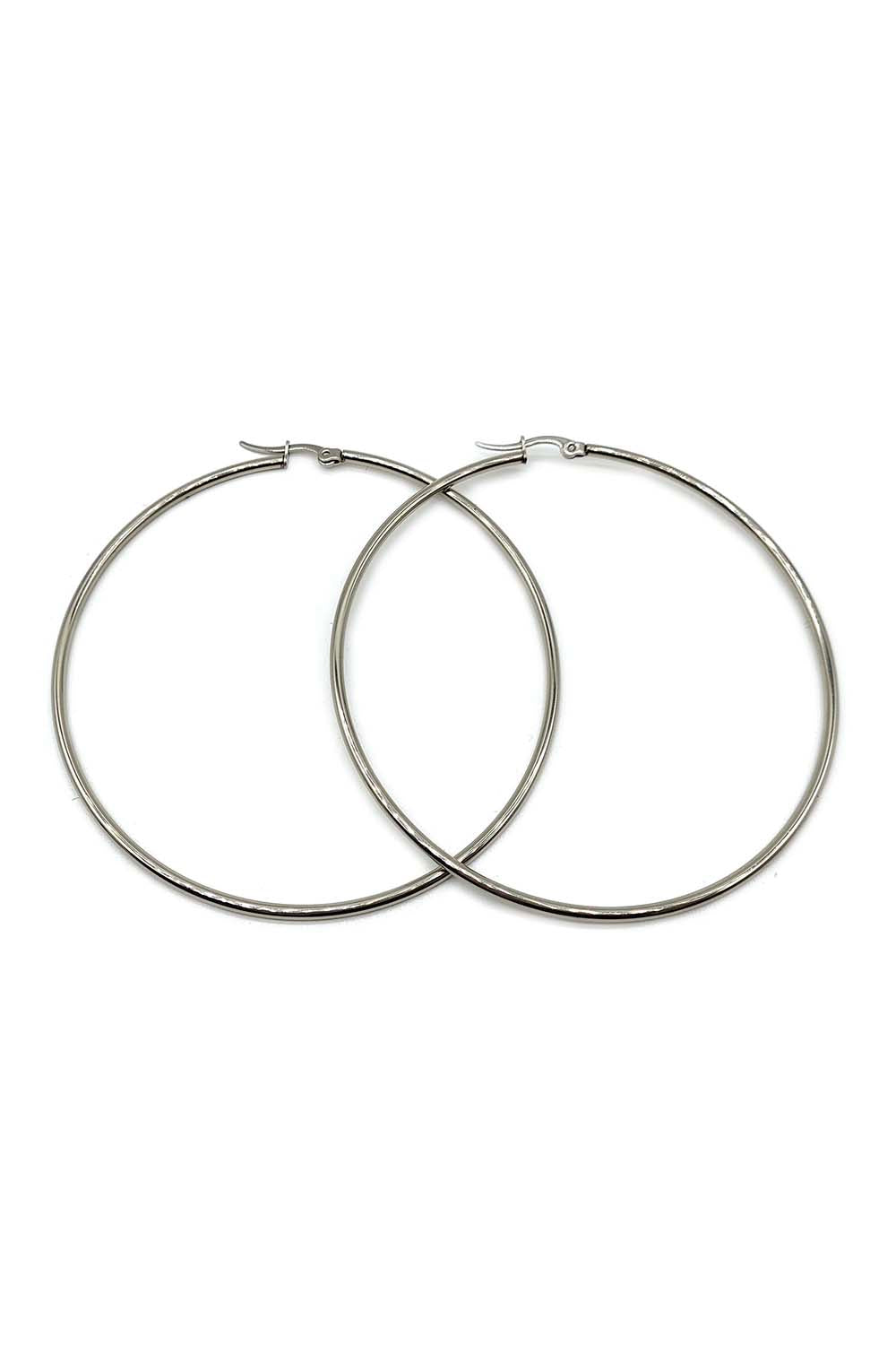 Stainless Steel 80mm Hoop Earrings