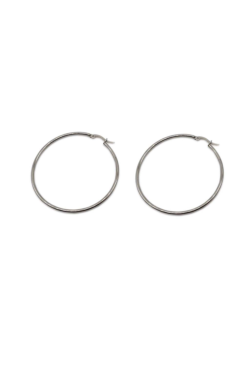 Stainless Steel 50mm Hoop Earrings