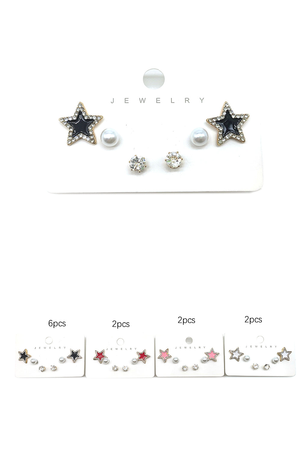 3 Pair Minimalist Star Stud Earrings