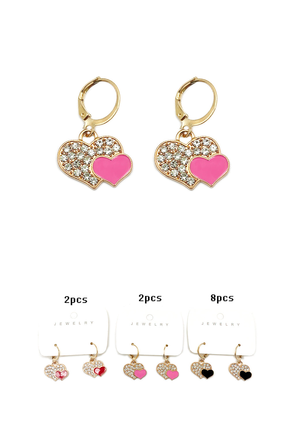 Women's Double Heart Dangle Earrings