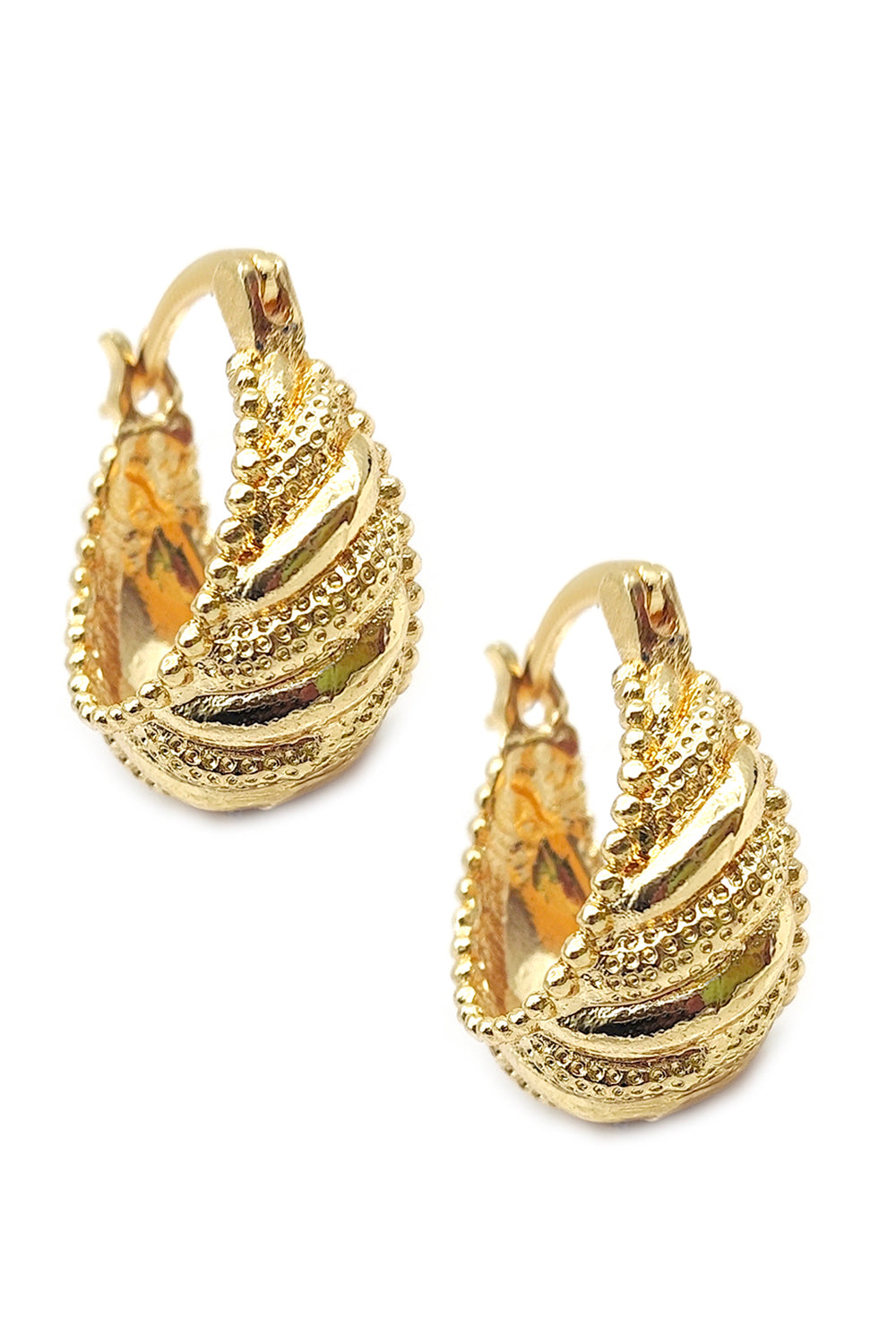 Gold Filigree Hoop Earrings