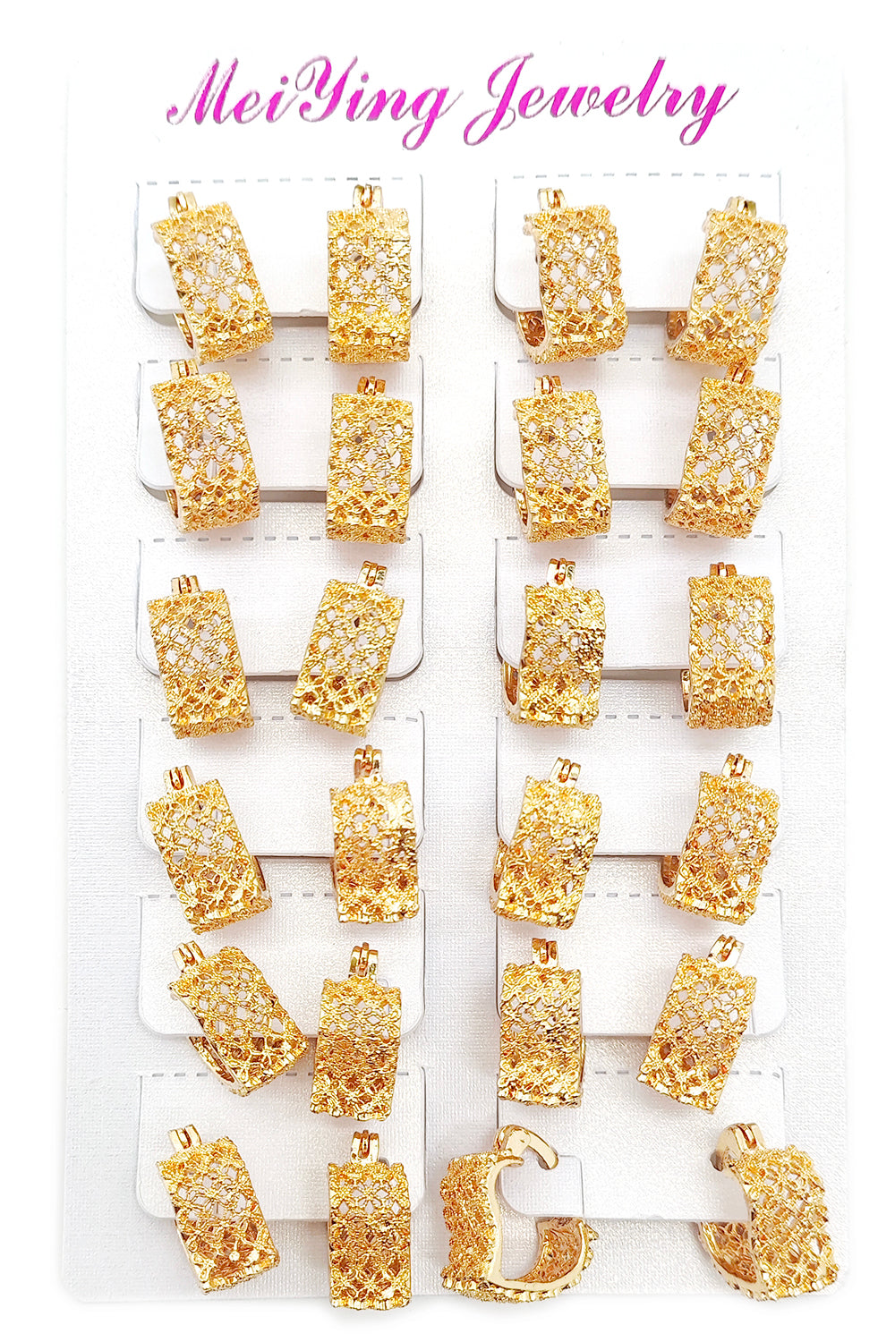 Gold Filigree Small Hoop Earrings