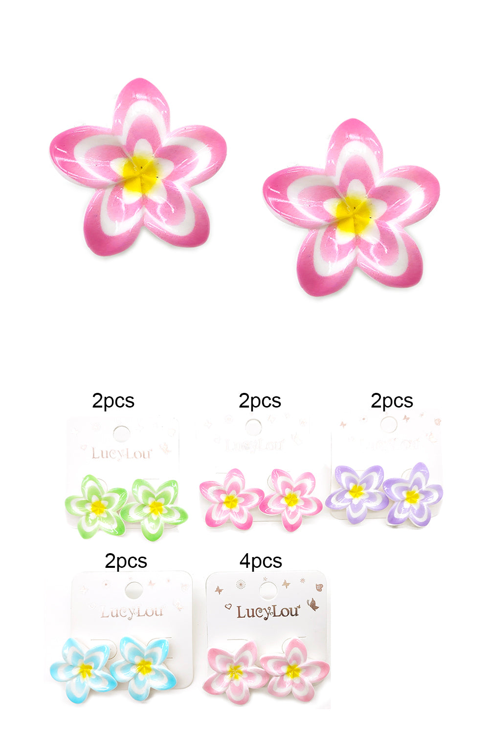 Plumeria Flower Design Earrings