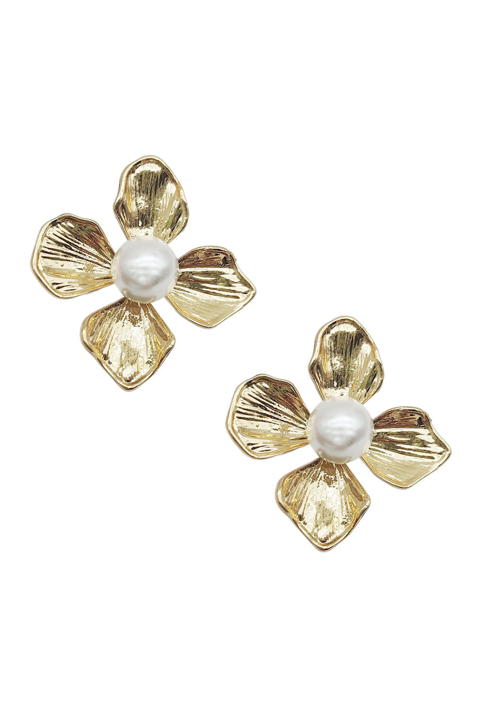 Flower Design Pear Earrings