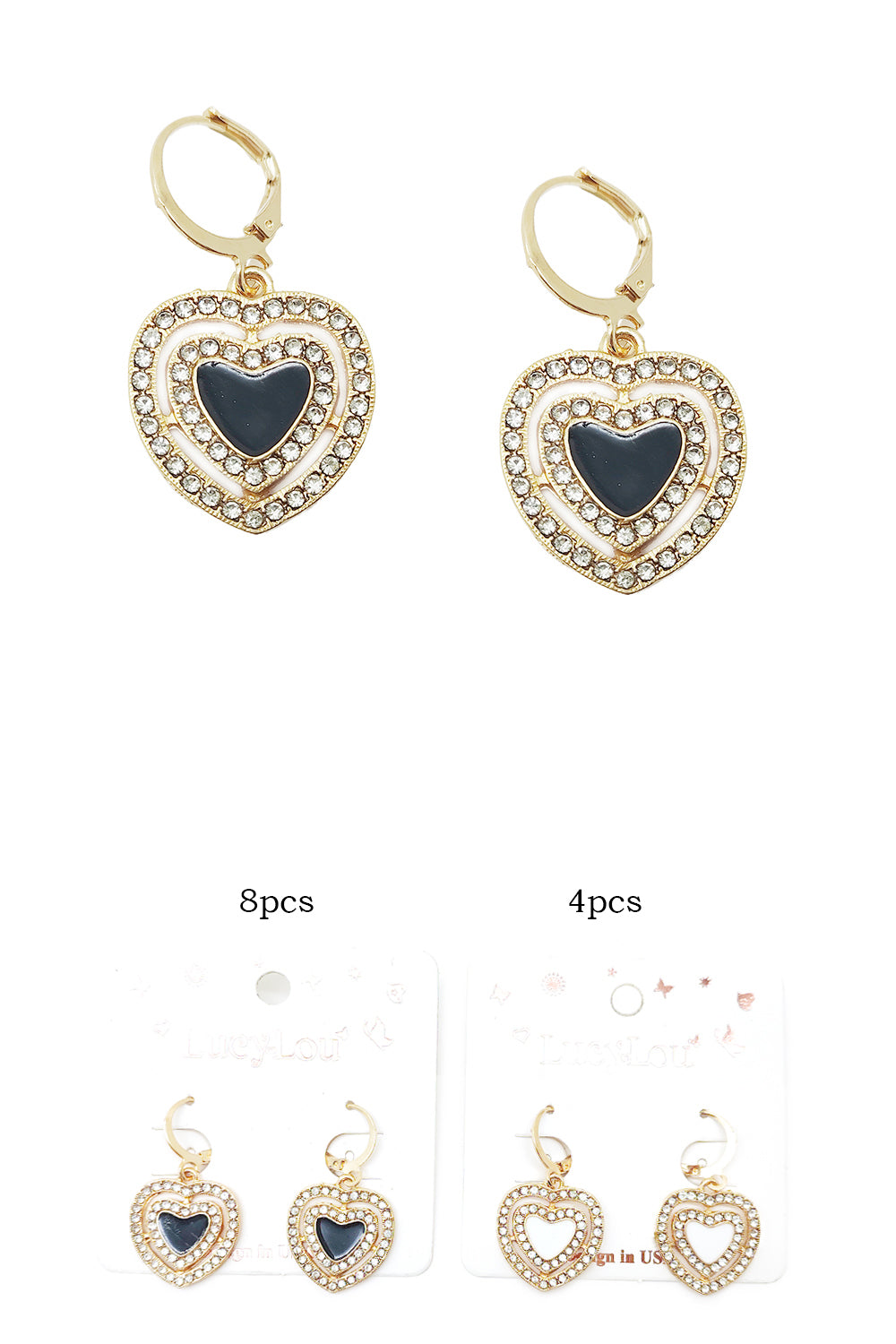 Heart Design Dangle Earrings