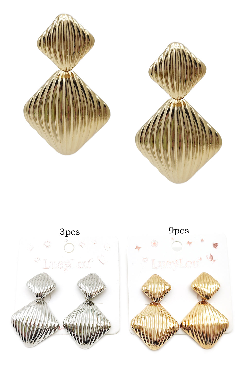 Texture Geometric Dangle Earrings