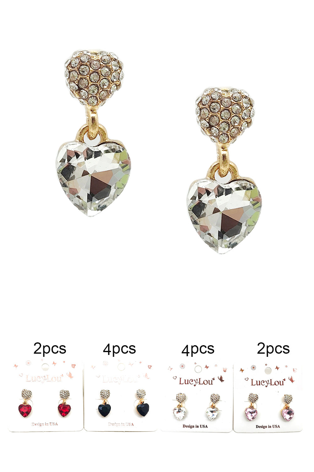 Heart Design Dangle Earrings