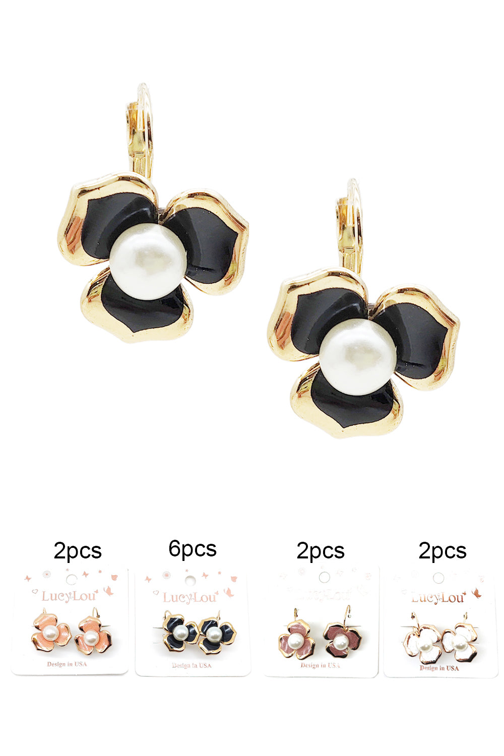 Pearl Flower Dangle Earrings