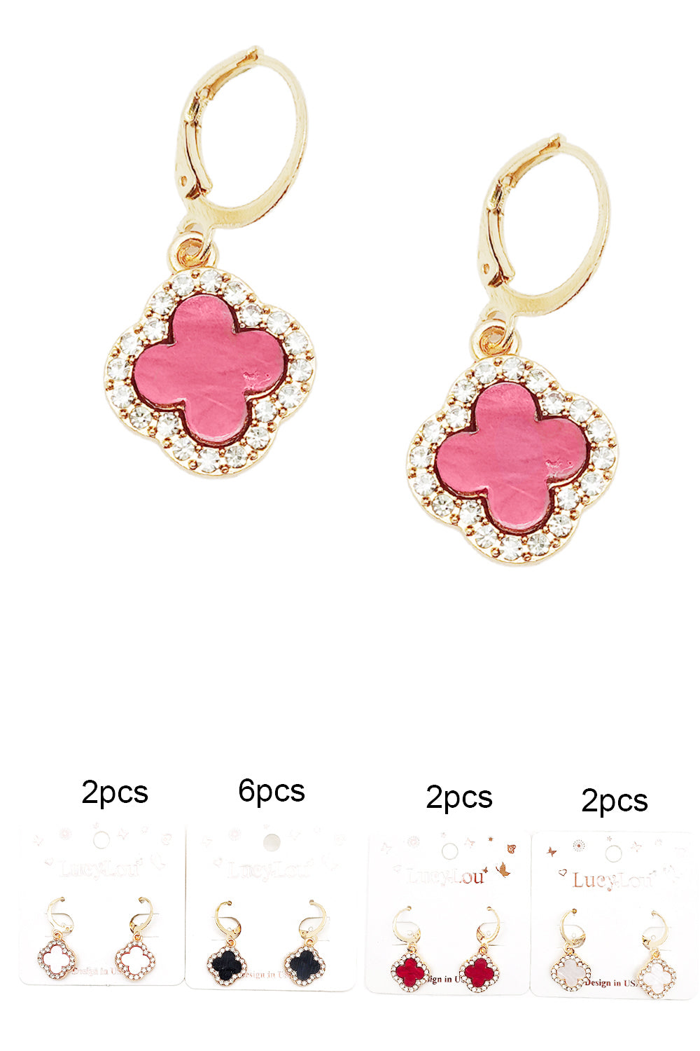 Clover Design Dangle Earrings