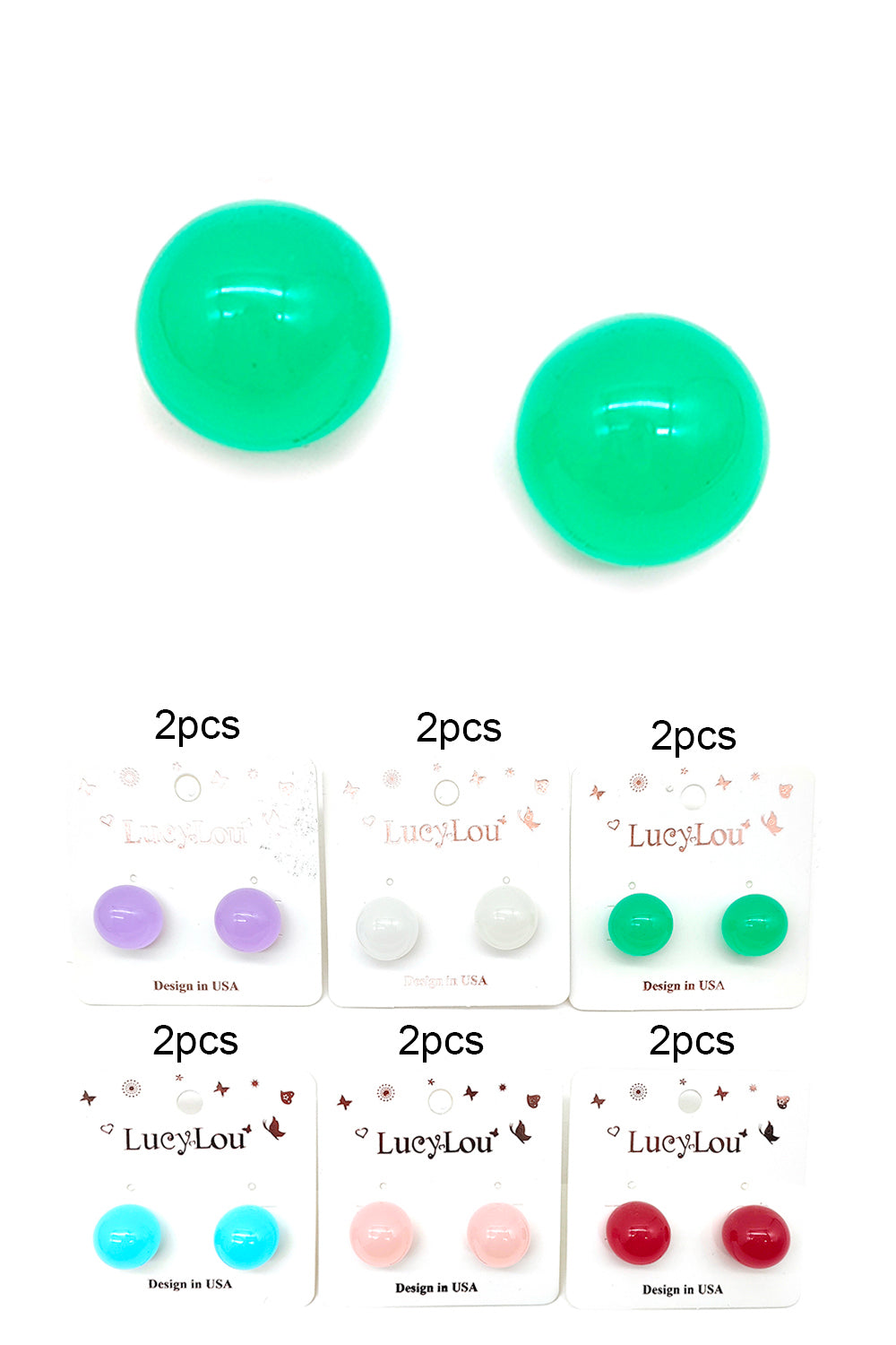 Colorful Round Stud Earrings