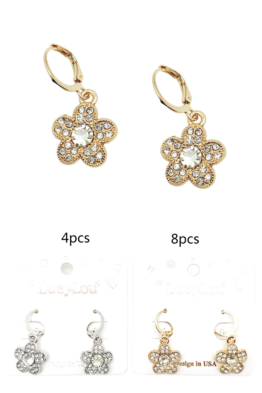 Flower Design Dangle Earrings