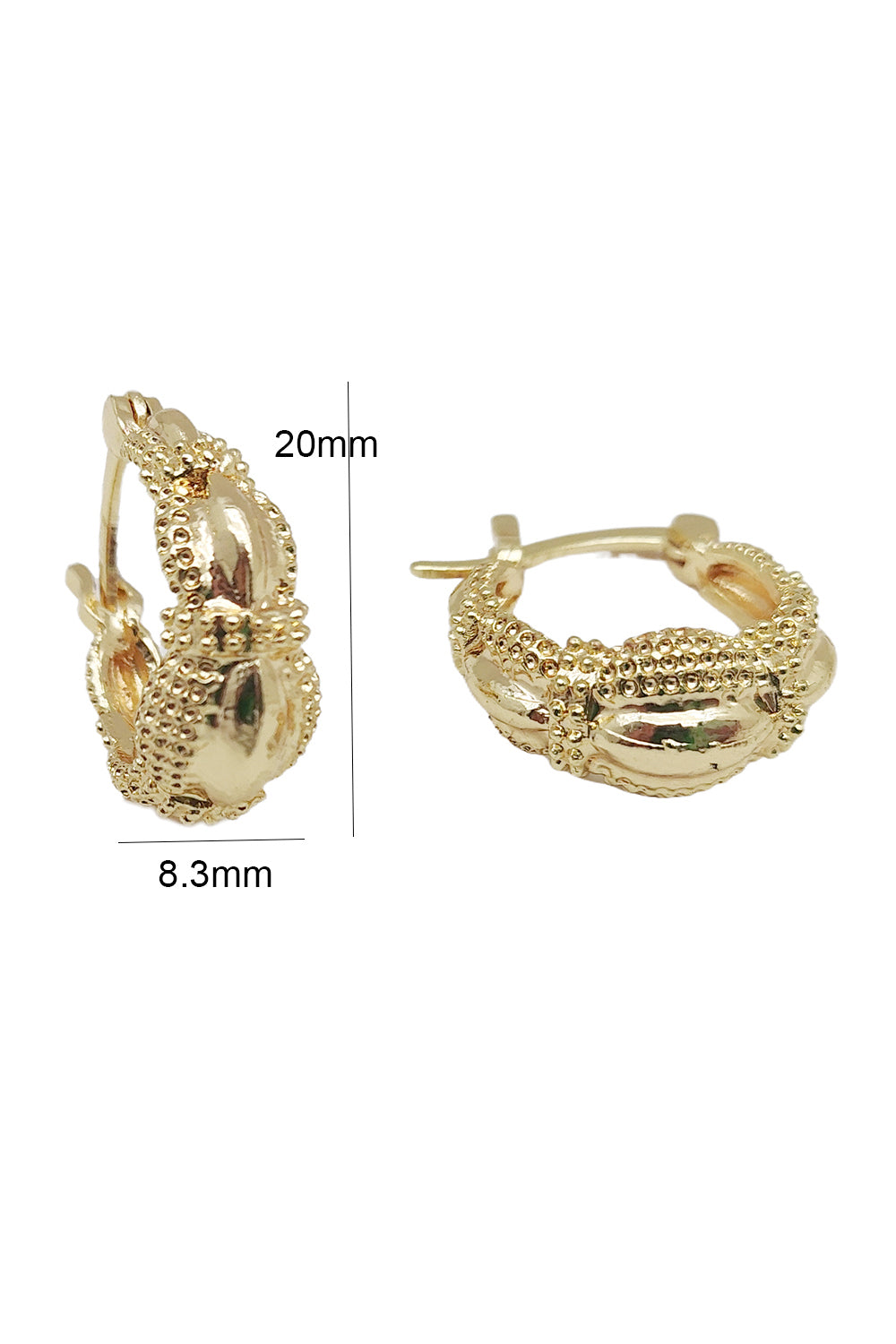 Gold Textured Mini Hoop Earrings