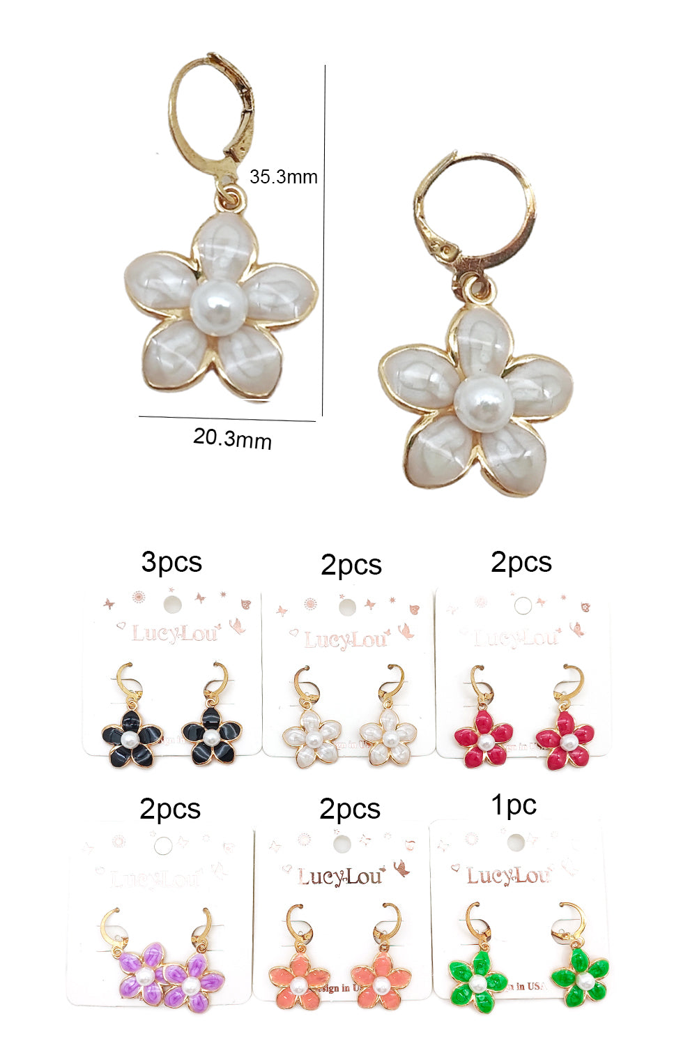 Flower Design Dangle Earrings