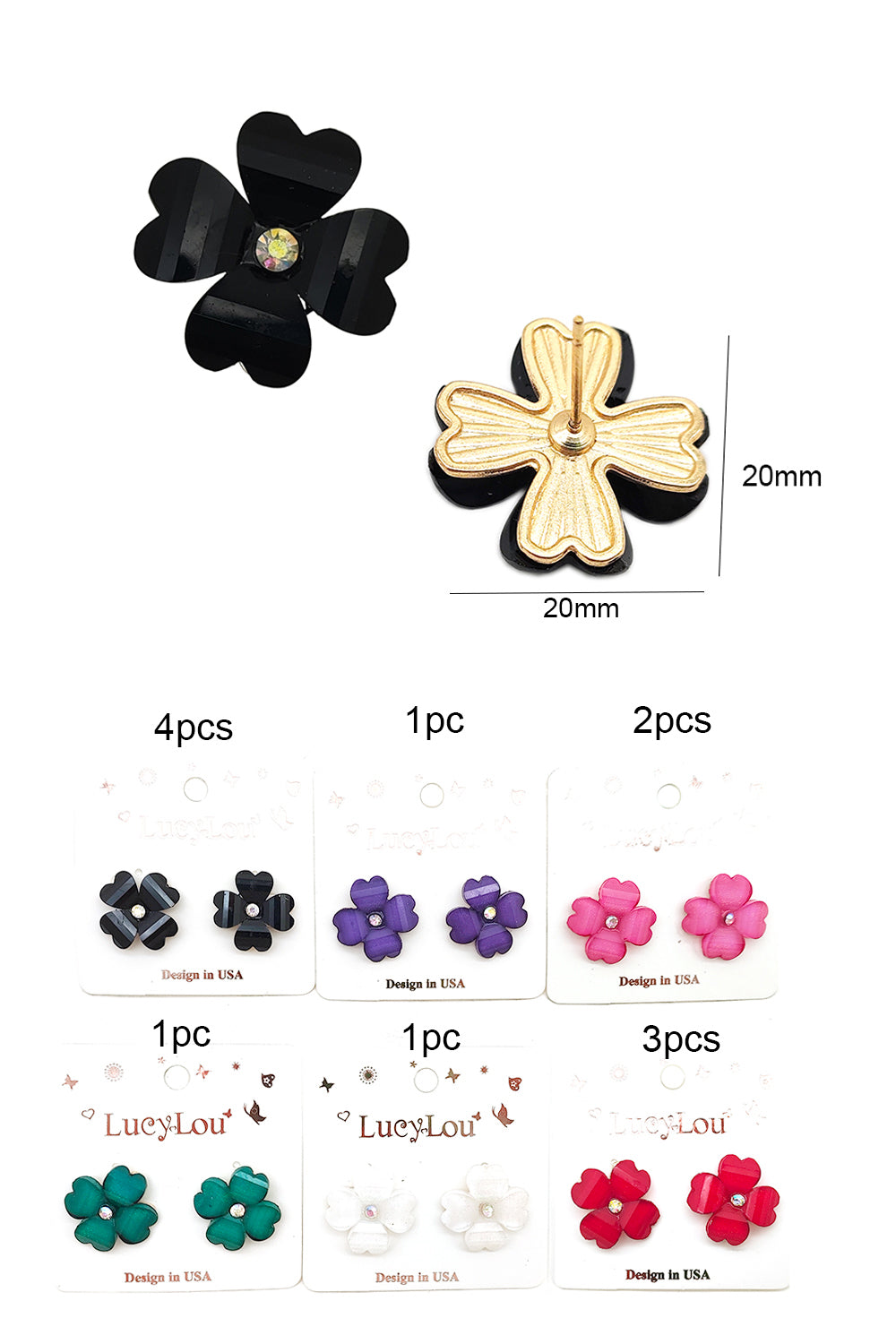 Flower Design Stud Earrings