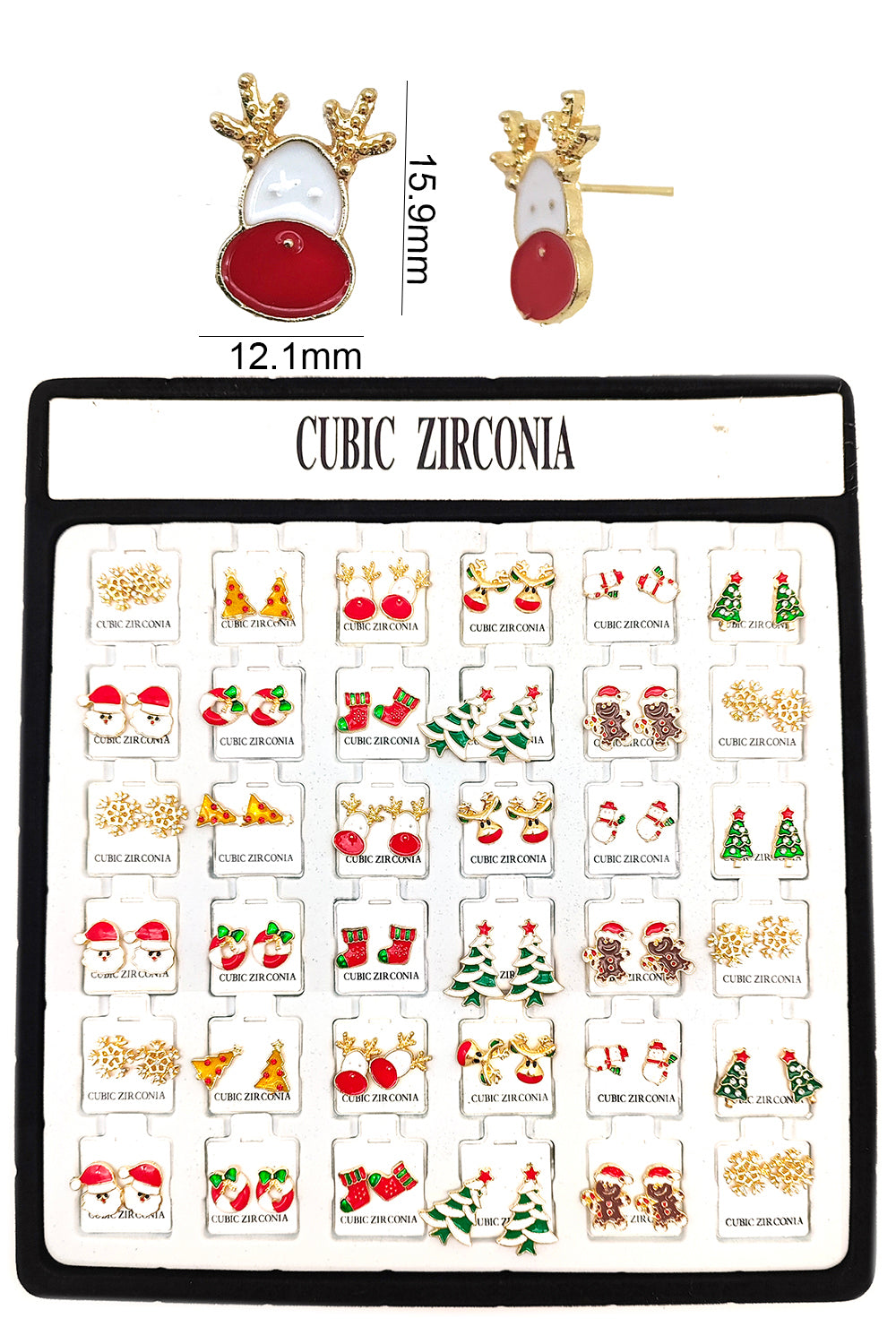 36 pairs Xmas Assorted Designs Stud Earrings
