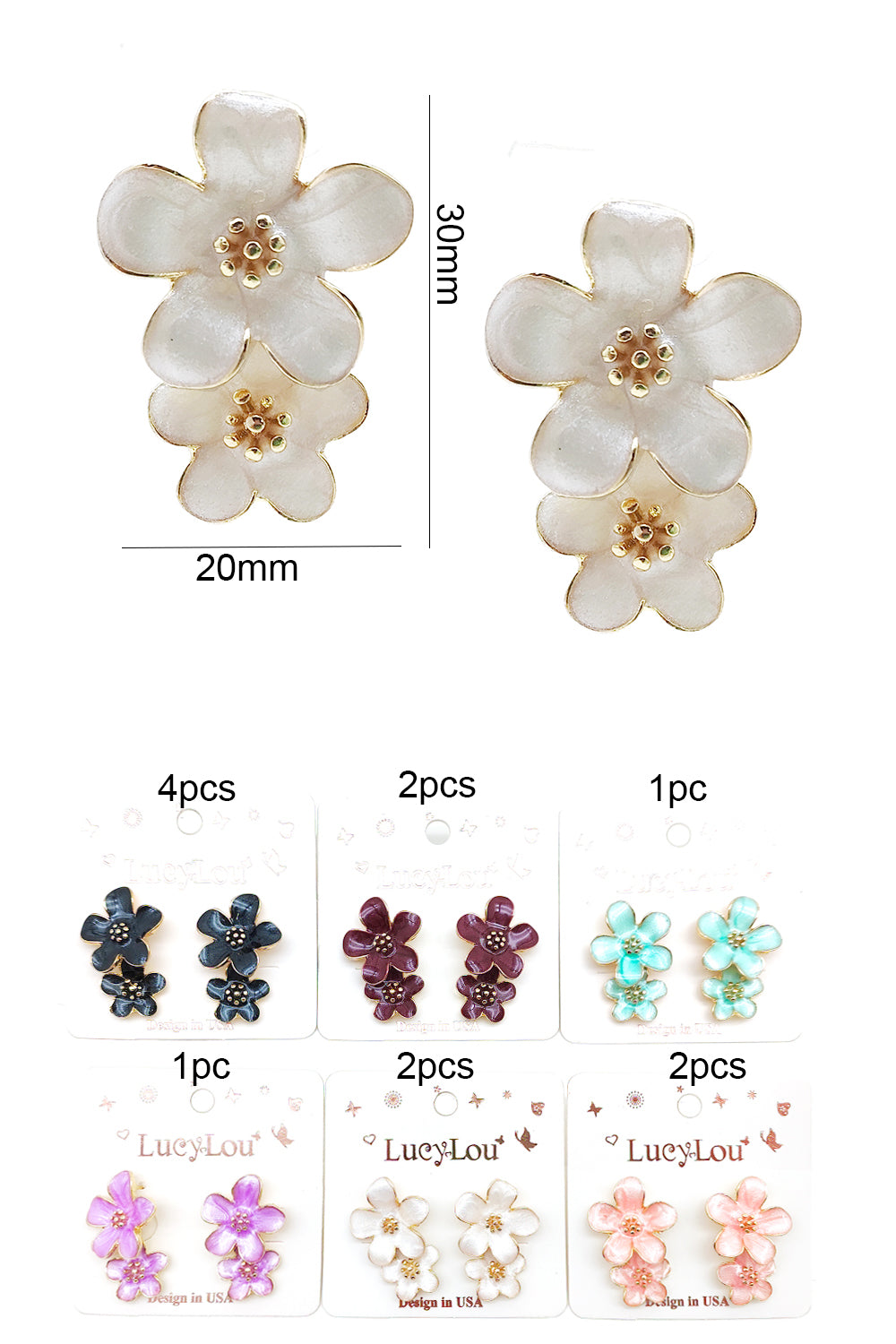 Flower Design Dangle Earrings