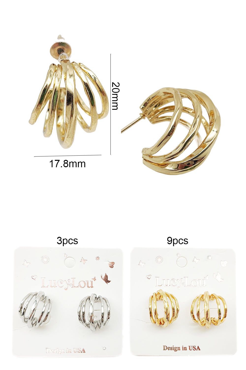 5-Row Mini Hoop Earrings