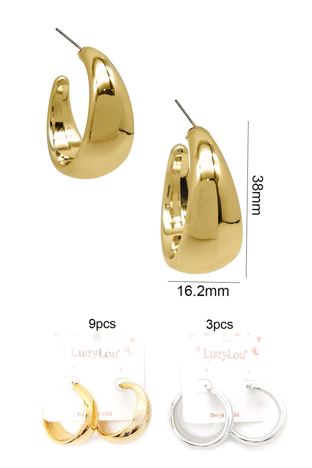 Women's Fashion Hoop Open Earrings