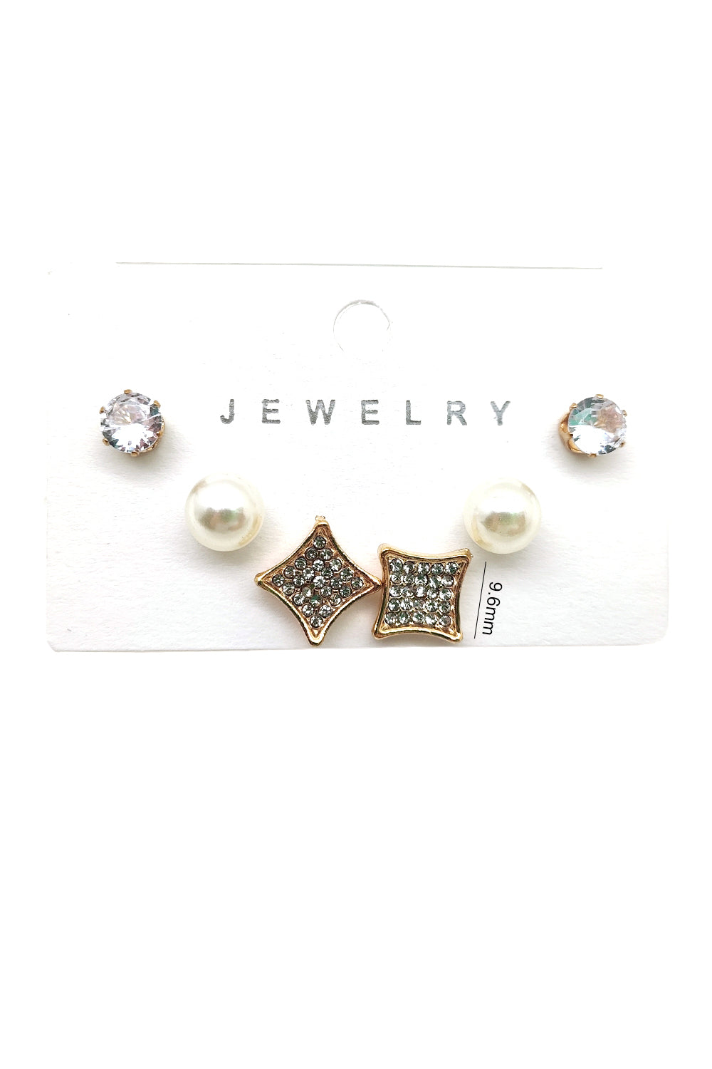 3-pairs Minimalist Stud Earrings