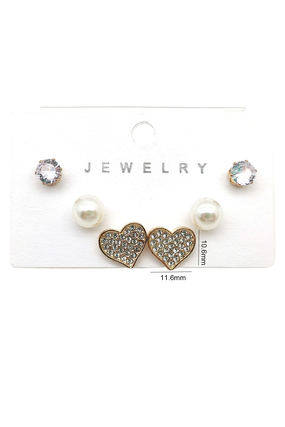 3-pairs Minimalist Stud Earrings