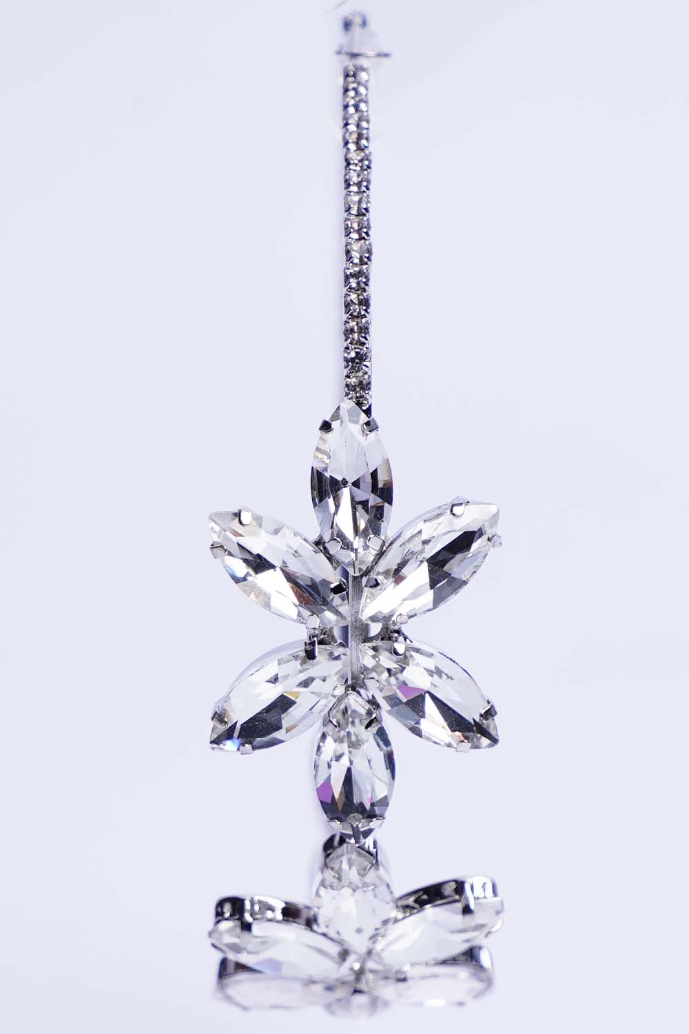 Silver Rhinestone Hoop Earrings