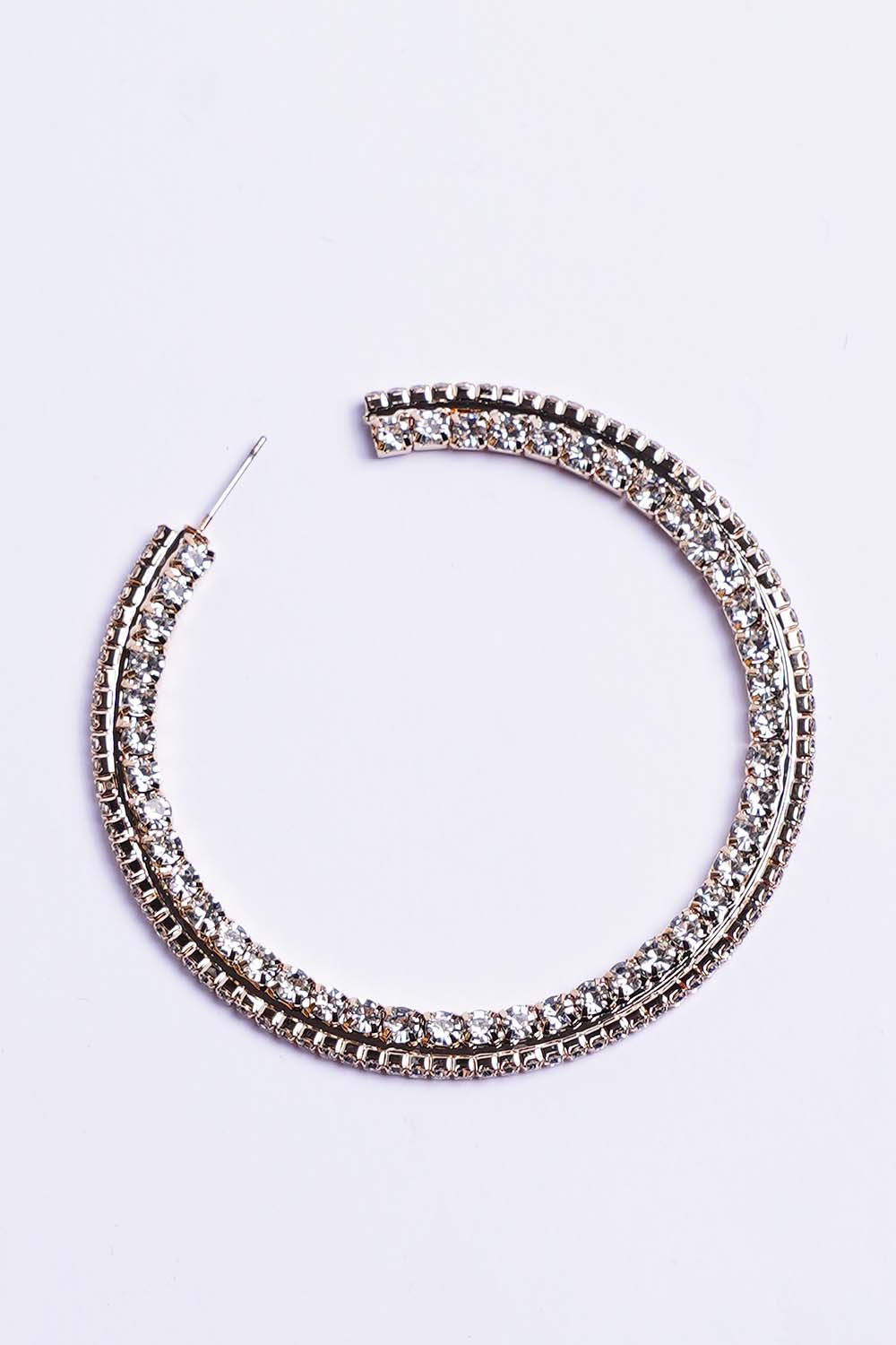 Gold Rhinestone Hoop Earrings