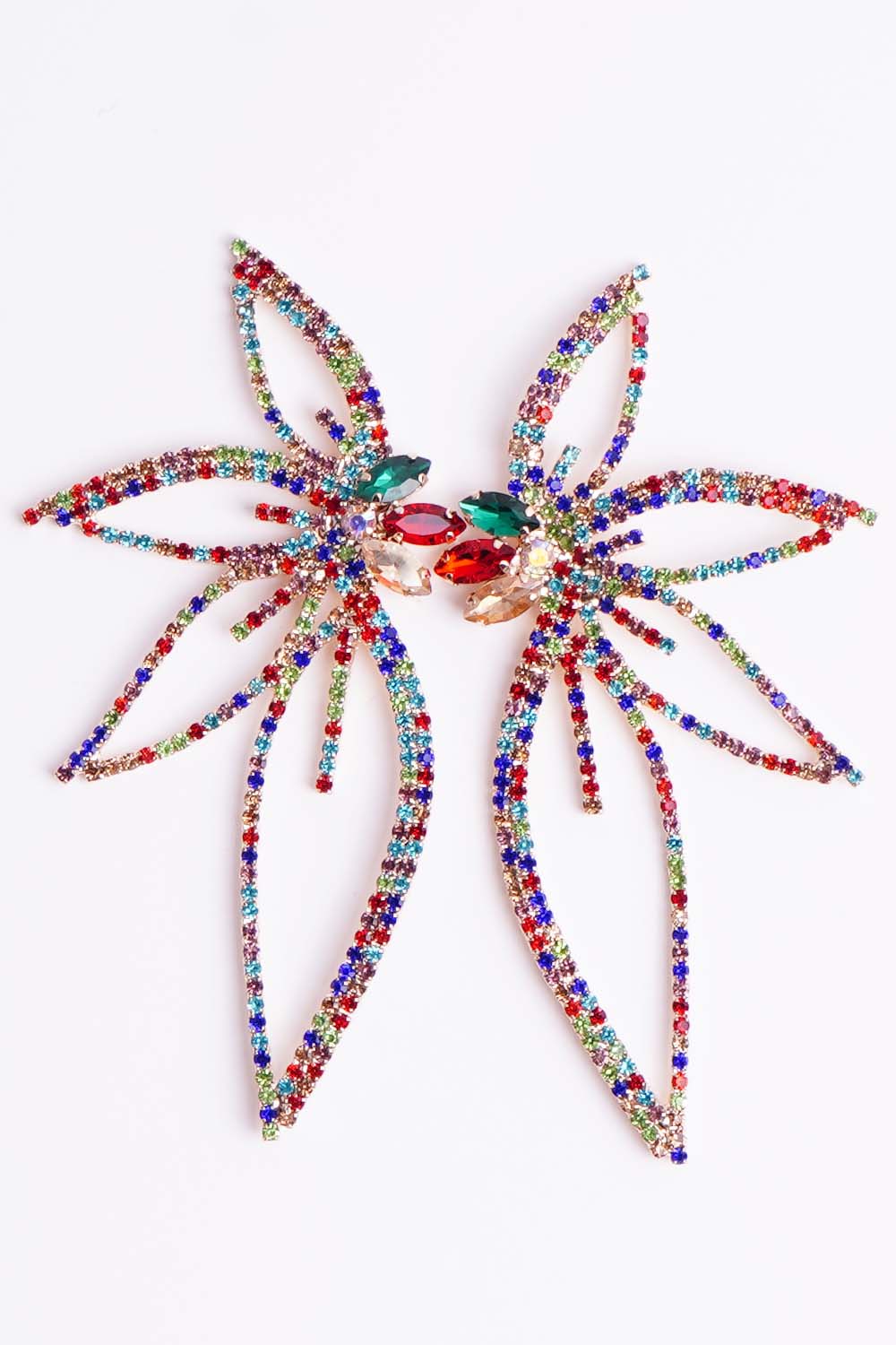 Multi Color Statement Rhinestone Earrings