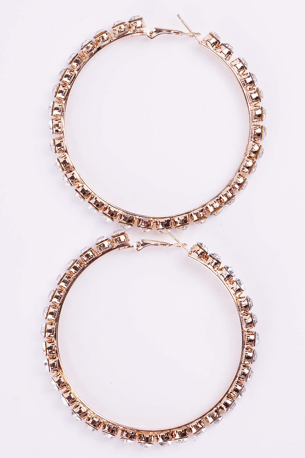 Gold Rhinestone Hoop Earrings