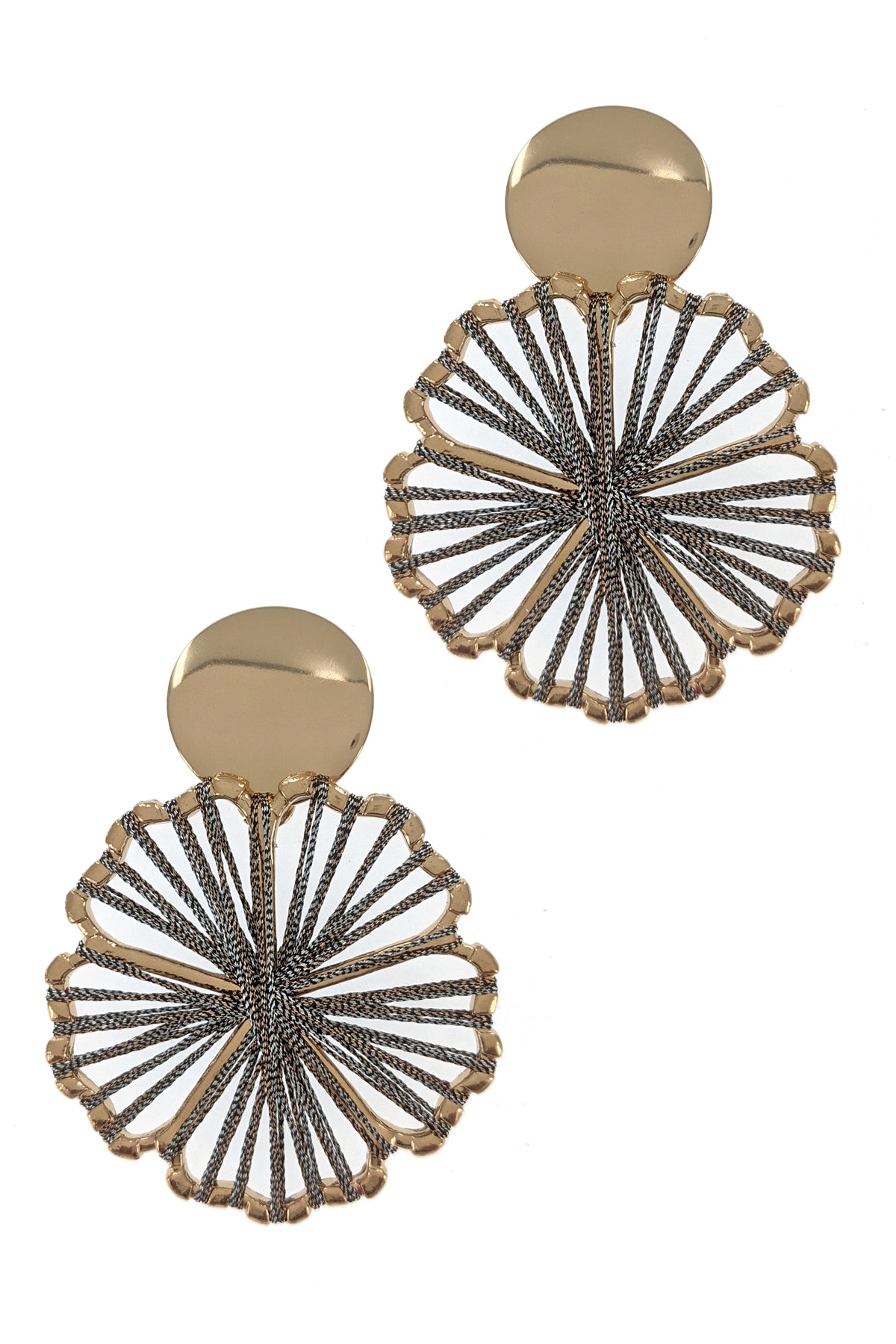 Brown & White Satin Silky Threaded Fashion Earrings