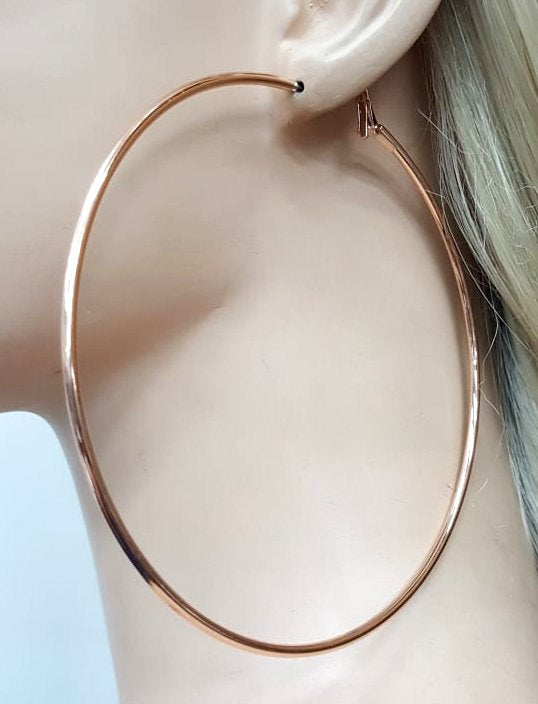 Rose Gold 100mm Hoop Earring